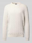 Christian Berg Men Strickpullover mit gerippten Abschlüssen in Offwhit...
