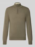 BOSS Regular Fit Troyer aus Schurwoll-Kaschmir-Mix Modell 'HEMARLO' in...