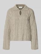 MSCH Copenhagen Strickpullover mit Zopfmuster Modell 'Pavana Peony' in...