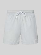 HUGO Badeshorts mit Label Print Modell 'HAITI' in Mittelgrau, Größe L