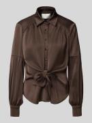 Neo Noir Hemdbluse mit Knopfleiste in Dunkelbraun, Größe 34