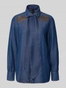 Marc Cain Jeansbluse in Denim-Optik in Marine Melange, Größe 34