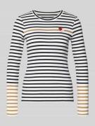 Marc Cain Longsleeve mit Label-Detail in Sand, Größe 34