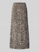 Pieces Ausgestellter Midi-Rock mit Paillettenbesatz Modell 'SILVER SEQ...