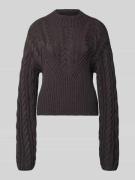 Noisy May Slim Fit Pullover in Strick-Optik Modell 'Haysa' in Dunkelgr...