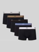 BOSS Trunks aus Baumwoll-Mix im 5er-Pack Modell 'ESSENTIAL' in Black, ...