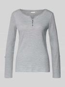 Tom Tailor Serafino-Langarmshirt mit Streifenmuster in Marine, Größe X...