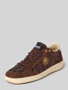 Blauer USA Sneaker mit Schnürverschluss in Dunkelbraun, Größe 40