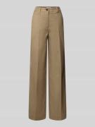 Marc O'Polo Wide Leg Hose aus Baumwoll-Lyocell-Mix in Beige, Größe 34