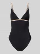 BOSS Badeanzug mit Label-Applikation Modell 'ICONIC' in Black, Größe L