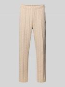 Lacoste Regular Fit Sweathose mit Baumwoll-Anteil in Offwhite, Größe L