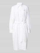 Polo Ralph Lauren Hemdblusenkleid mit Bindegürtel und Logo-Stitching i...