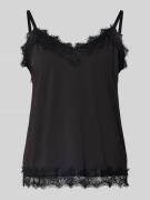 FREE/QUENT Trägertop mit Fransen Modell 'BICCO' in Black, Größe XS