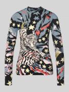 Marc Cain Longsleeve im Allover-Look in Black, Größe 34