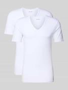 MCNEAL T-Shirt mit V-Ausschnitt in Weiss, Größe S