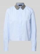 Oui Relaxed Fit Hemdbluse mit Hemdblusenkragen Modell 'Nina' in Hellbl...