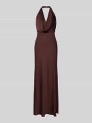 Forever New Neckholder-Abendkleid aus Satin Modell 'Becca' in Schoko, ...