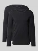 Schiesser Longsleeve mit geripptem Rundhalsausschnitt in Black, Größe ...