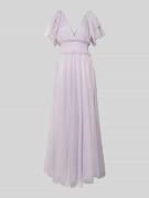 LACE & BEADS Abendkleid mit Volants in Flieder, Größe L