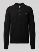 Gant Strickpullover mit Kentkragen in Black, Größe L