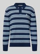 REVIEW Strickpullover mit Polokragen in Bouclé-Optik in Marine, Größe ...