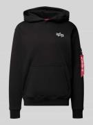 Alpha Industries Hoodie mit Label-Details in Black, Größe L