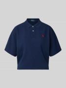 Polo Ralph Lauren Boxy Fit Poloshirt mit Label-Stitching in Marine, Gr...