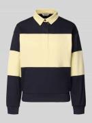 Gant Sweatshirt mit Polokragen und Label-Stitching in Marine, Größe L