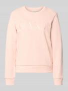 Gant Sweatshirt mit Label-Stitching und Rundhalsausschnitt in Rosa, Gr...