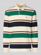 Gant Sweatshirt mit Polokragen und Label-Stitching in Offwhite, Größe ...
