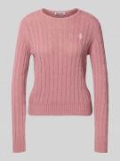 Review Slim Fit Strickpullover mit Rundhalsausschnitt und Zopfmuster i...