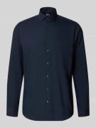 Jake*s Regular Fit Business-Hemd mit Knopfleiste in Marine, Größe 45/4...