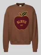 BLKVIS Oversized Sweatshirt mit Label-Stitching in Mittelbraun, Größe ...