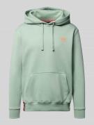 Alpha Industries Hoodie mit Logo und Känguru-Tasche in Mint, Größe L