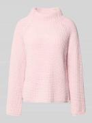 monari Strickpullover mit Stehkragen Modell 'Basic Chenille' in Rosa, ...