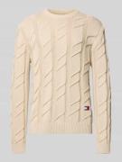 Tommy Jeans Regular Fit Strickpullover aus reiner Baumwolle in Beige, ...