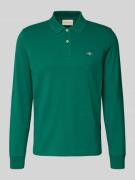 Gant Regular Fit Poloshirt mit Label-Stitching in Dunkelgruen, Größe L