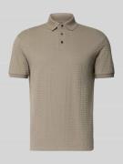 Emporio Armani Regular Fit Poloshirt mit Strukturmuster in Hellgrau, G...