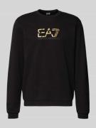 EA7 Emporio Armani Sweatshirt mit Logo und Rundhalsausschnitt in Black...