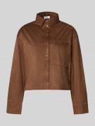 s.Oliver RED LABEL Loose Fit Hemdbluse mit Brusttasche in Dunkelbraun,...