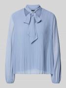 s.Oliver BLACK LABEL Regular Fit Schluppenbluse im Plissee-Look in Rau...