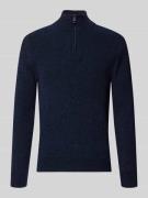 Tom Tailor Regular Fit Troyer aus Baumwoll-Mix in Marine, Größe L