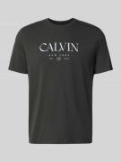 CK Calvin Klein T-Shirt mit Label-Print und Rundhalsausschnitt in Blac...