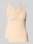 Schiesser Slim Fit Top mit V-Ausschnitt Modell 'Invisible' in Beige, G...