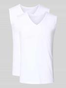 Schiesser Tanktop mit V-Ausschnitt im 2er-Pack in Weiss, Größe L