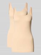 Schiesser Slim Fit Top aus Baumwoll-Mix in Sand, Größe 40