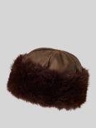 Gina Tricot Mütze mit Kunstfell Modell 'Sherling hat' in Dunkelbraun, ...