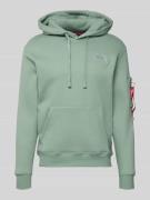 Alpha Industries Hoodie mit Känguru-Tasche in Mint, Größe L