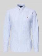 Polo Ralph Lauren Slim Fit Freizeithemd mit Knopfleiste in Rauchblau, ...