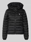 Guess Jeans Steppjacke mit Kapuze in Black, Größe L